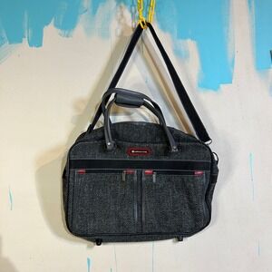 Vintage 1990s American Flyer Duffel Bag Travel Luggage 17x12x5.5‎ Inch Gray